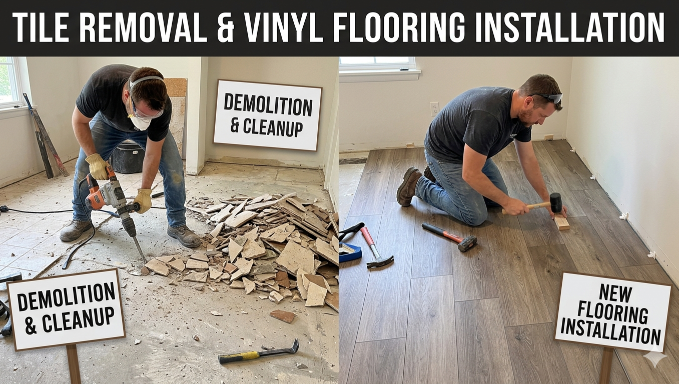 https://techpaysolutions.sg/Tile Removal & Vinyl Flooring Installation